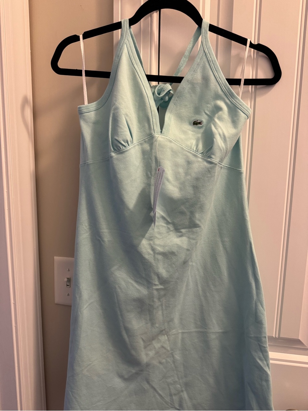 Lacoste Light Aqua V-Neck Slip Dress
